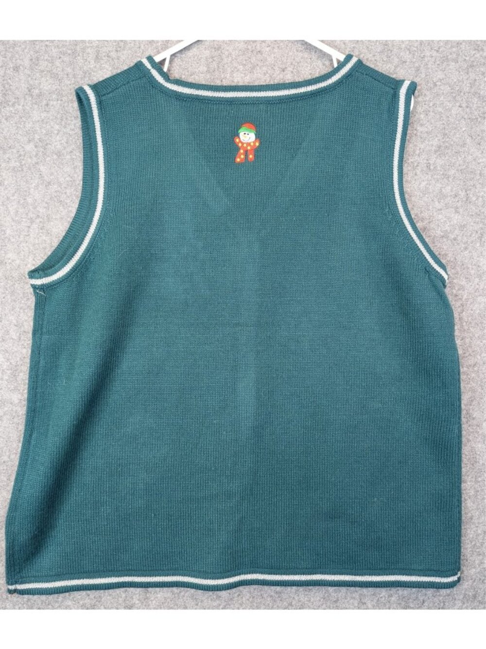 White Stag Womens XL Sweater Vest Vintage Green Snowman Christmas 16 18 Ugly - Picture 4 of 7